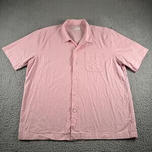 Universal Works Camp Shirt Mens L Pink Cotton Button Up Loop Collar Portugal